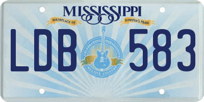 MS license plate LDB583