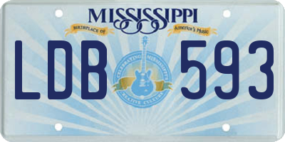 MS license plate LDB593