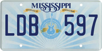 MS license plate LDB597
