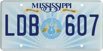 MS license plate LDB607