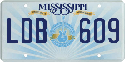 MS license plate LDB609