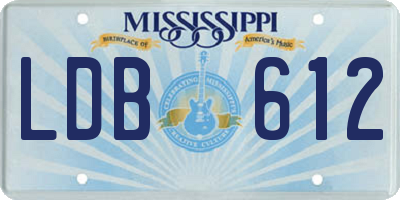 MS license plate LDB612