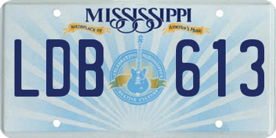 MS license plate LDB613