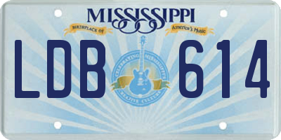MS license plate LDB614