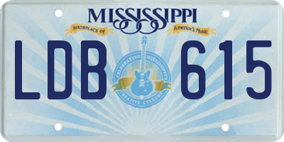 MS license plate LDB615