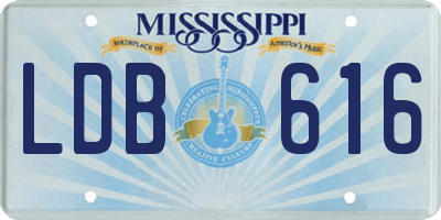 MS license plate LDB616