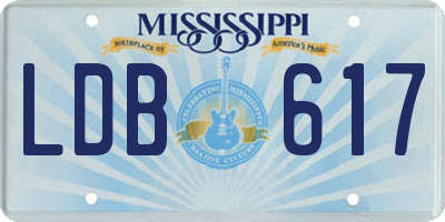MS license plate LDB617