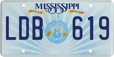 MS license plate LDB619
