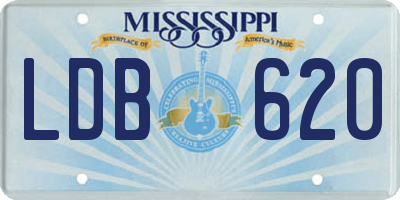 MS license plate LDB620