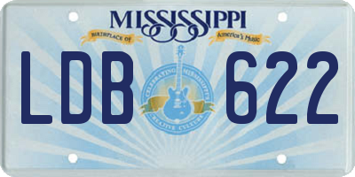MS license plate LDB622