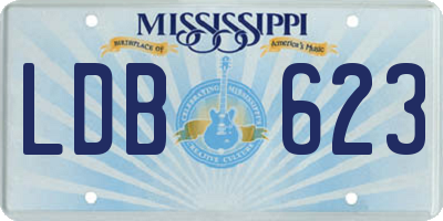 MS license plate LDB623