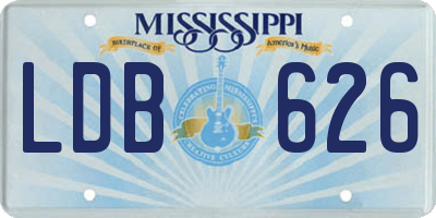 MS license plate LDB626