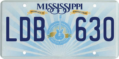 MS license plate LDB630