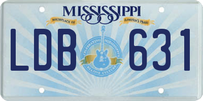 MS license plate LDB631