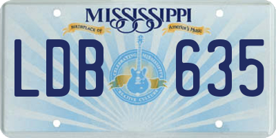 MS license plate LDB635