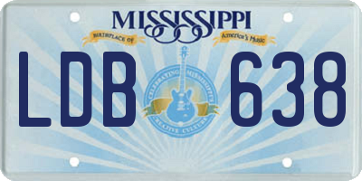 MS license plate LDB638