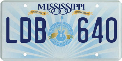 MS license plate LDB640
