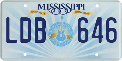 MS license plate LDB646