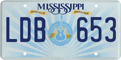 MS license plate LDB653