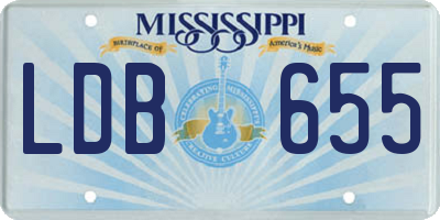 MS license plate LDB655