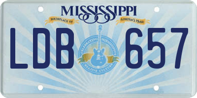 MS license plate LDB657