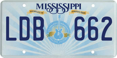 MS license plate LDB662