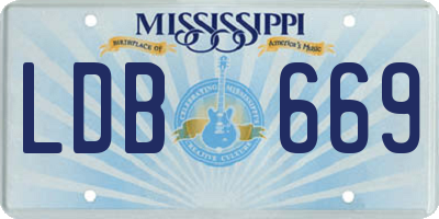 MS license plate LDB669