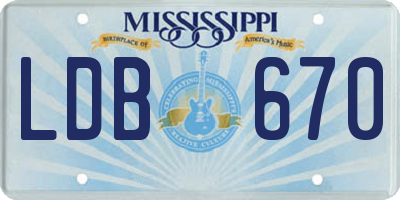 MS license plate LDB670
