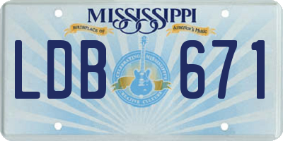 MS license plate LDB671