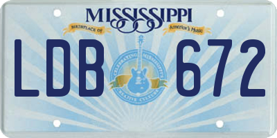 MS license plate LDB672