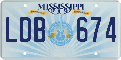 MS license plate LDB674