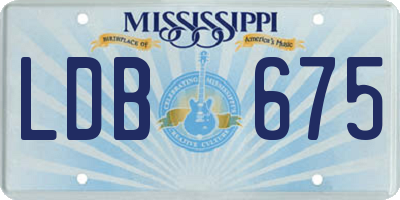 MS license plate LDB675