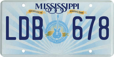 MS license plate LDB678