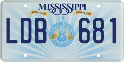 MS license plate LDB681