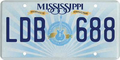 MS license plate LDB688