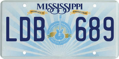 MS license plate LDB689