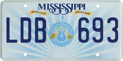 MS license plate LDB693