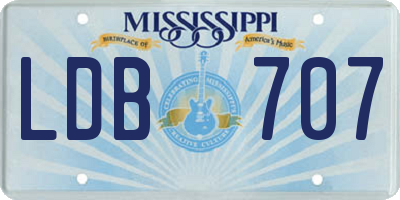 MS license plate LDB707