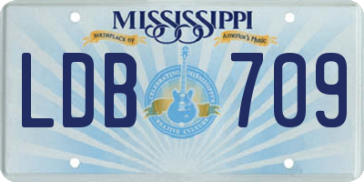 MS license plate LDB709