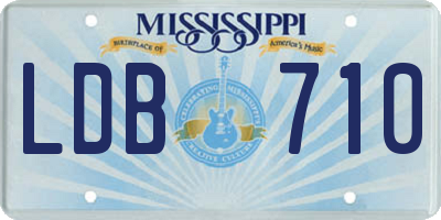 MS license plate LDB710