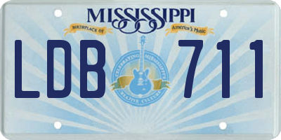 MS license plate LDB711