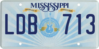 MS license plate LDB713