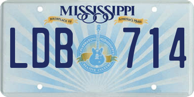 MS license plate LDB714