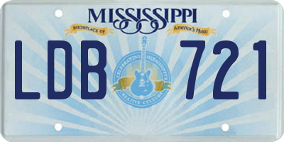 MS license plate LDB721