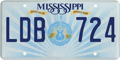 MS license plate LDB724