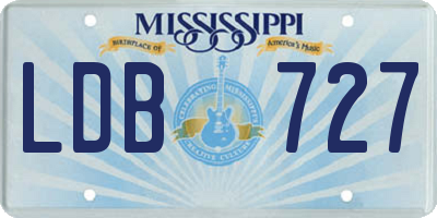 MS license plate LDB727