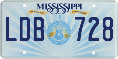 MS license plate LDB728
