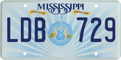 MS license plate LDB729