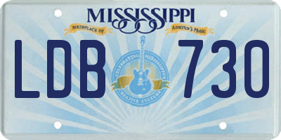 MS license plate LDB730
