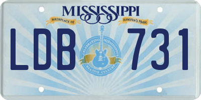 MS license plate LDB731